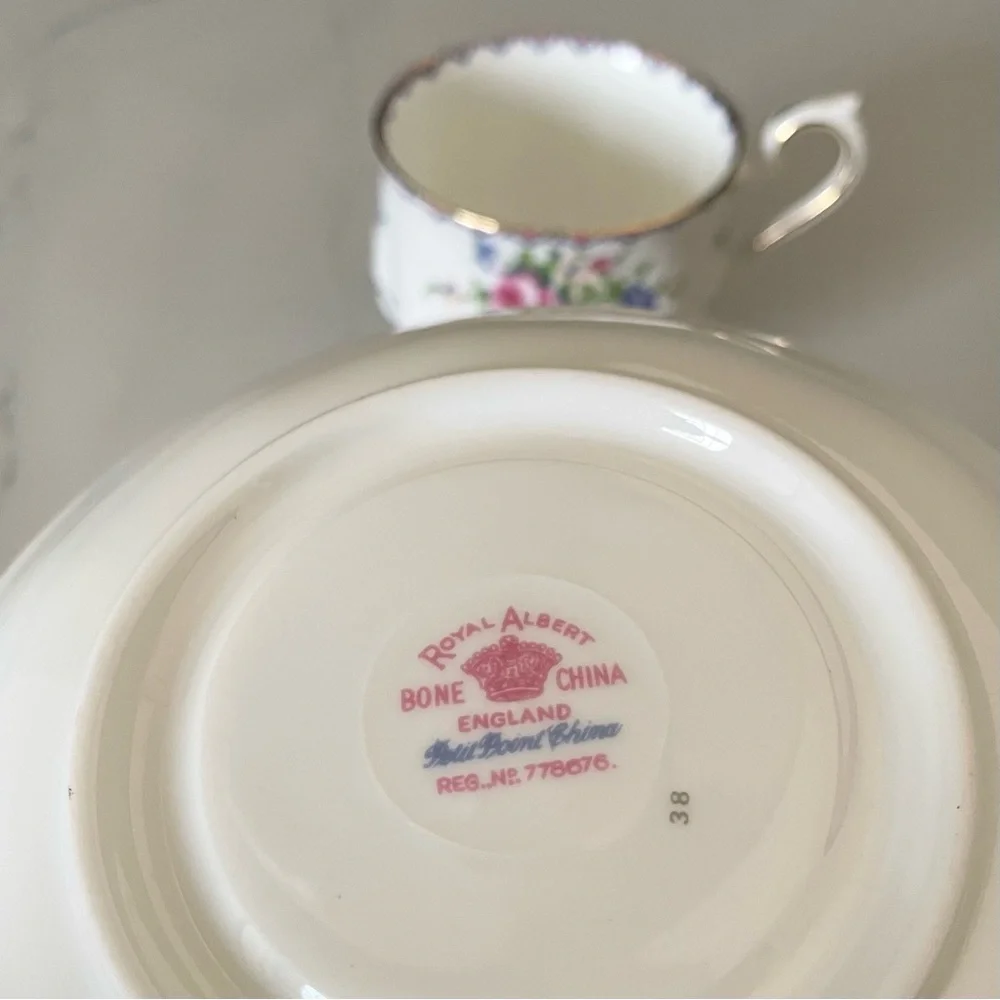 Petit Point Cup & Saucer by Royal Albert